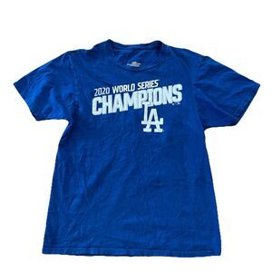 Los Angeles Dodgers Shirt Blue Short Sleeve 2020 Champions MLB Tee Size Small